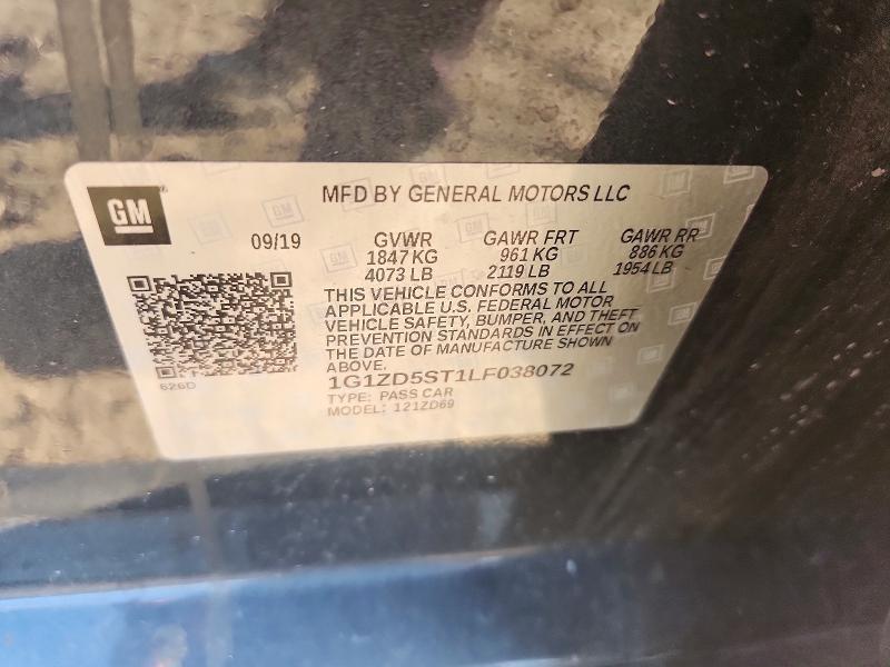Aukcja sprzedaży 2020 Chevrolet Malibu, vin: 1G1ZD5ST1LF038072, numer aukcji: 59117536