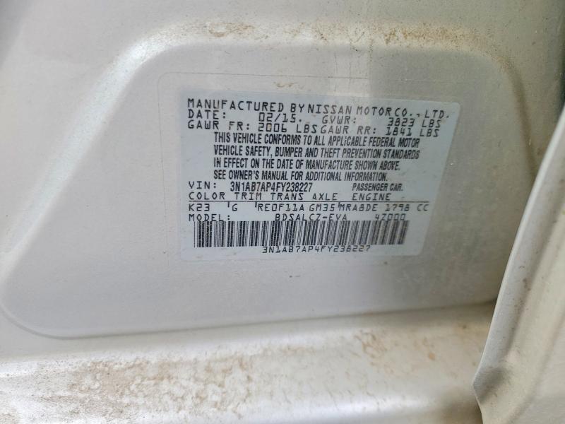 Aukcja sprzedaży 2015 Nissan Sentra, vin: 3N1AB7AP4FY238227, numer aukcji: 85616365