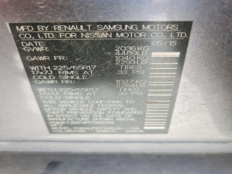 Продаж на аукціоні авто 2015 Nissan Rogue, vin: KNMAT2MTXFP566081, номер лоту: 61583396