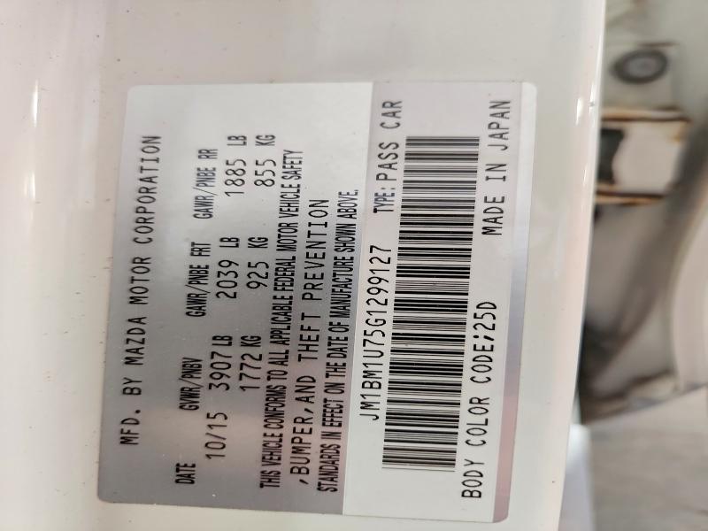 59883936 :رقم المزاد ، JM1BM1U75G1299127 vin ، 2016 Mazda 3 مزاد بيع