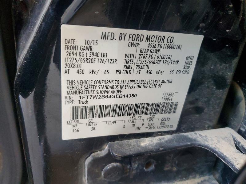 Aukcja sprzedaży 2016 Ford F250, vin: 1FT7W2B64GEB14350, numer aukcji: 60192466