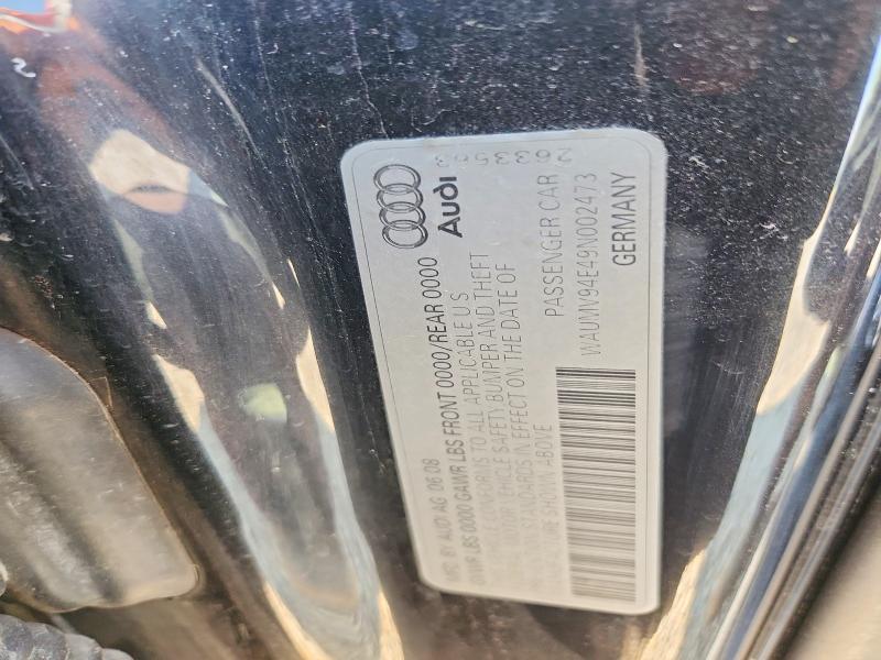 62623956 :رقم المزاد ، WAUMV94E49N002473 vin ، 2009 Audi A8 مزاد بيع