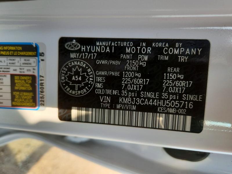 Aukcja sprzedaży 2017 Hyundai Tucson, vin: KM8J3CA44HU505716, numer aukcji: 61979166