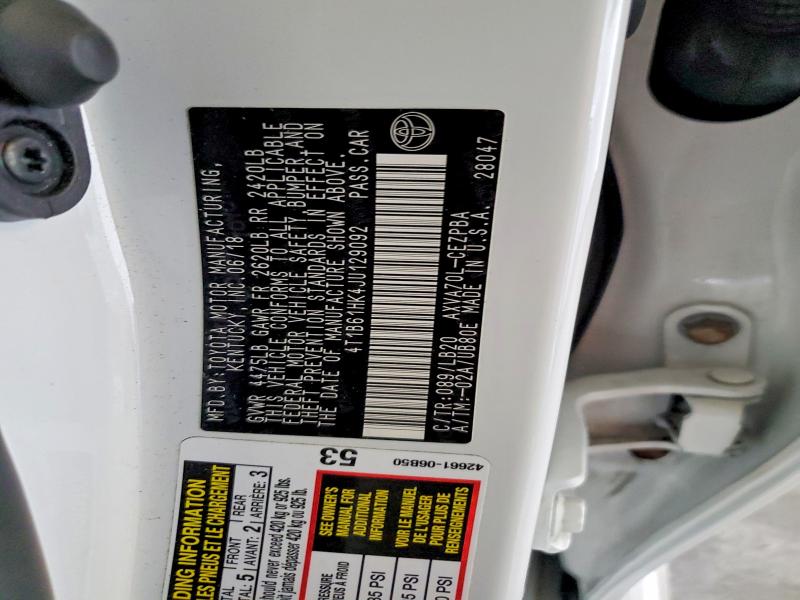 Продажа на аукционе авто 2018 Toyota Camry, vin: 4T1B61HK4JU129092, номер лота: 59962776