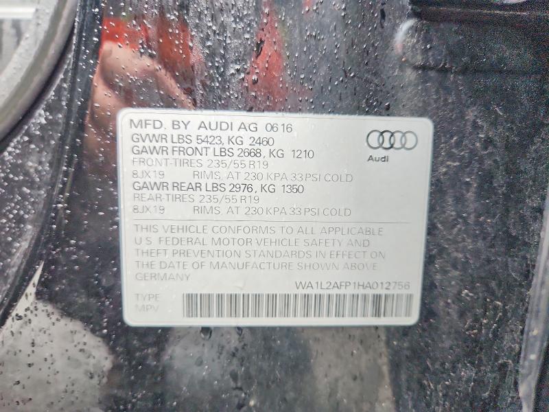 59879886 :رقم المزاد ، WA1L2AFP1HA012756 vin ، 2017 Audi Q5 مزاد بيع