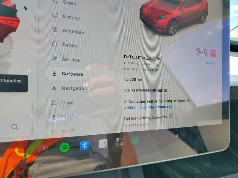 Aukcja sprzedaży 2022 Tesla Model Y, vin: 7SAYGAEE0NF408129, numer aukcji: 58406196