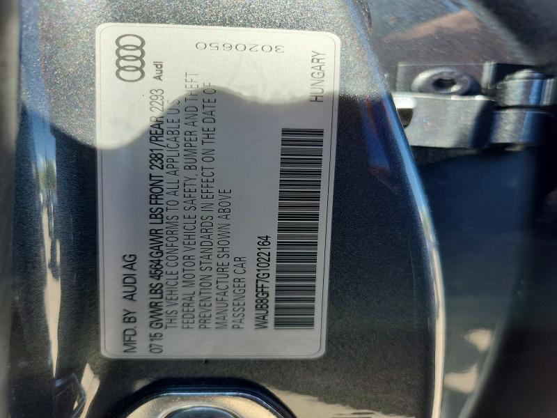 60600866 :رقم المزاد ، WAUB8GFF7G1022164 vin ، 2016 Audi A3 مزاد بيع
