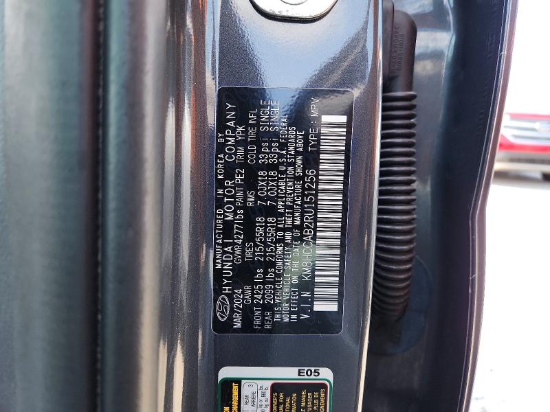 62669216 :رقم المزاد ، KM8HCCAB2RU151256 vin ، 2024 Hyundai Kona مزاد بيع