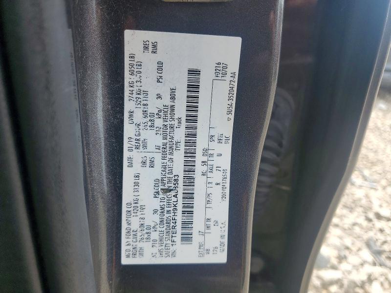 Продажа на аукционе авто 2019 Ford Ranger, vin: 1FTER4FH9KLA08583, номер лота: 60479246