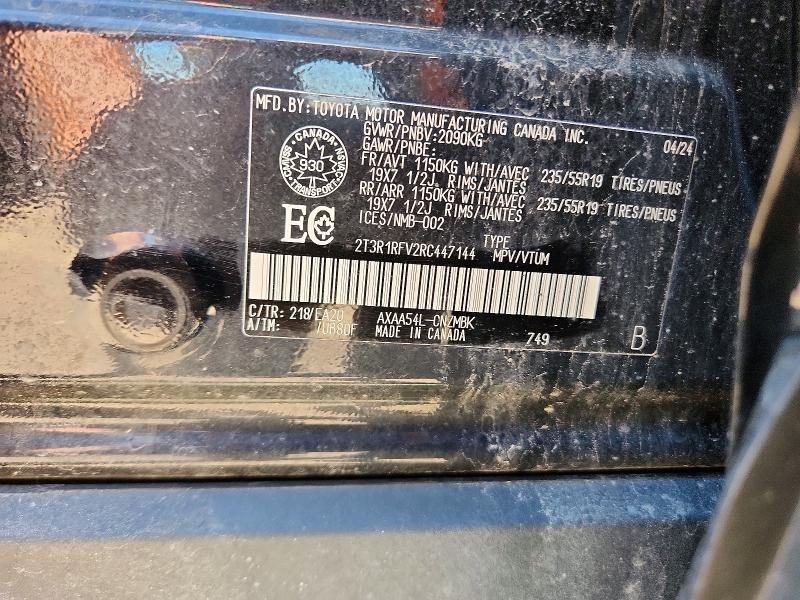 60303746 :رقم المزاد ، 2T3R1RFV2RC447144 vin ، 2024 Toyota Rav4 مزاد بيع