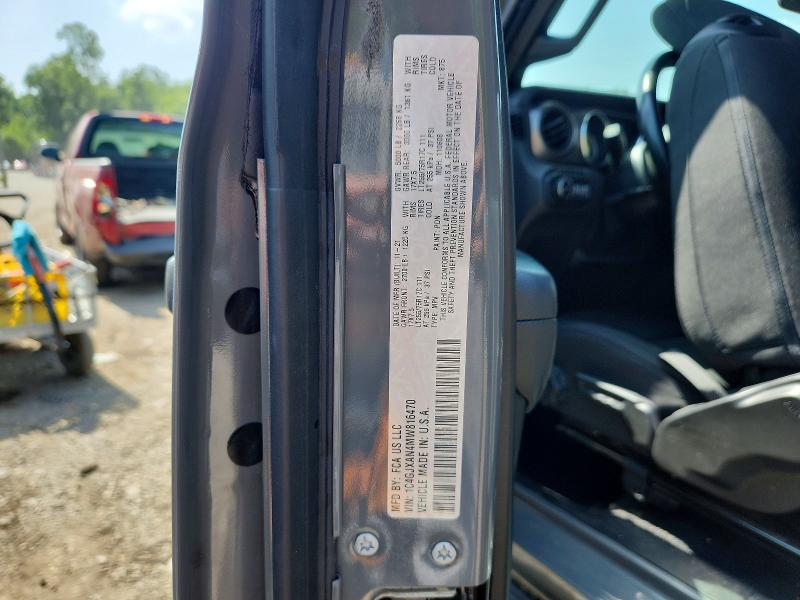 Продаж на аукціоні авто 2021 Jeep Wrangler, vin: 1C4GJXAN4MW816470, номер лоту: 59388156