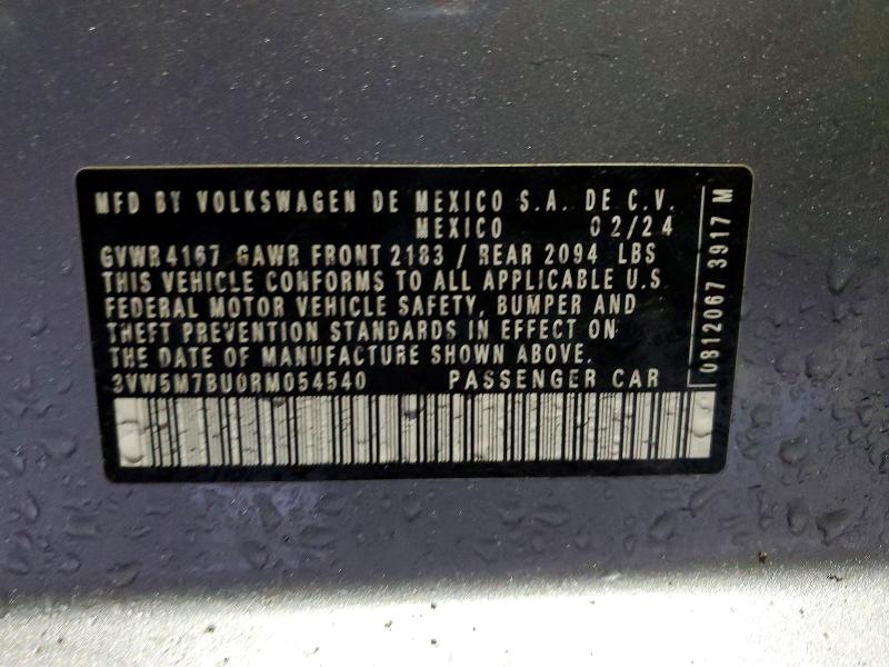 Aukcja sprzedaży 2024 Volkswagen Jetta, vin: 3VW5M7BU0RM054540, numer aukcji: 59736626