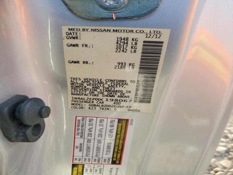 Aukcja sprzedaży 2013 Nissan Altima, vin: 1N4AL2EP0DC198067, numer aukcji: 62110106