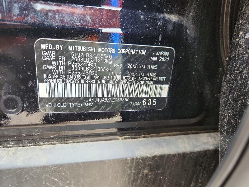 Продажа на аукционе авто 2022 Mitsubishi Outlander, vin: JA4J4UA8XNZ066850, номер лота: 61004416