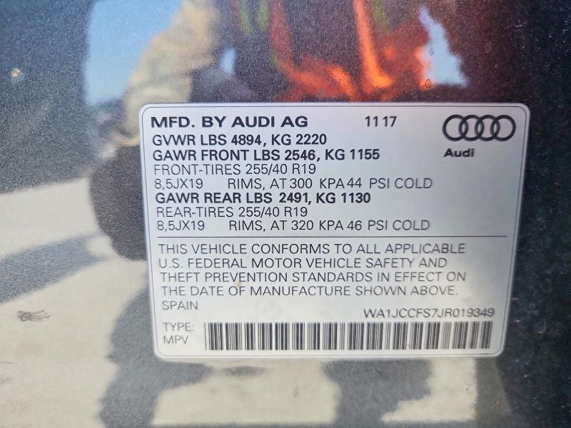 Продажа на аукционе авто 2018 Audi Q3, vin: WA1JCCFS7JR019349, номер лота: 62913496