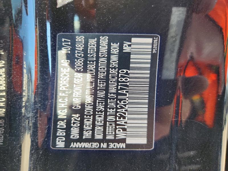 60324996 :رقم المزاد ، WP1AE2A26JLA71879 vin ، 2018 Porsche Cayenne مزاد بيع