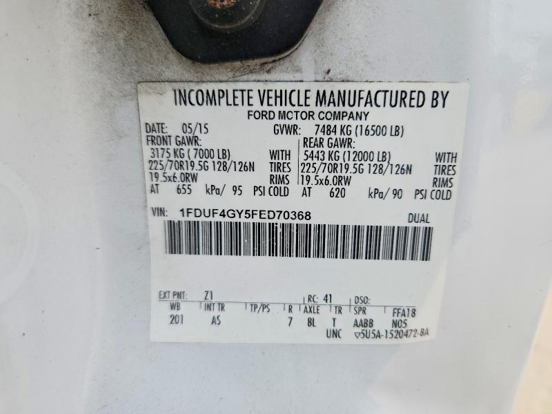 2015 Ford F450 მანქანა იყიდება აუქციონზე, vin: 1FDUF4GY5FED70368, აუქციონის ნომერი: 61800596