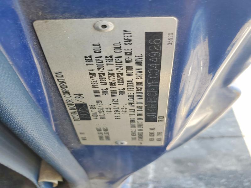 62699196 :رقم المزاد ، JT4RN50R1F0044926 vin ، 1985 Toyota Pickup مزاد بيع