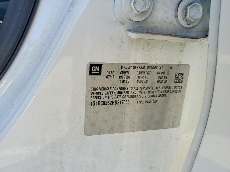 Aukcja sprzedaży 2017 Chevrolet Volt, vin: 1G1RC6S52HU217833, numer aukcji: 60707936