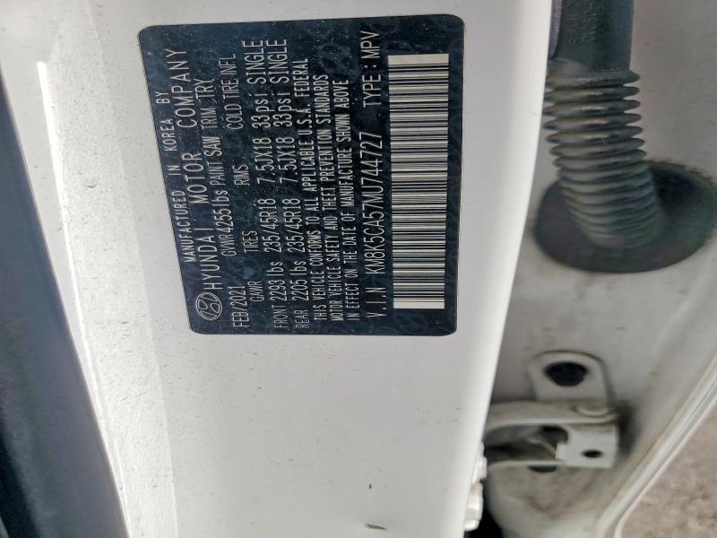 2021 Hyundai Kona მანქანა იყიდება აუქციონზე, vin: KM8K5CA57MU744727, აუქციონის ნომერი: 62349866