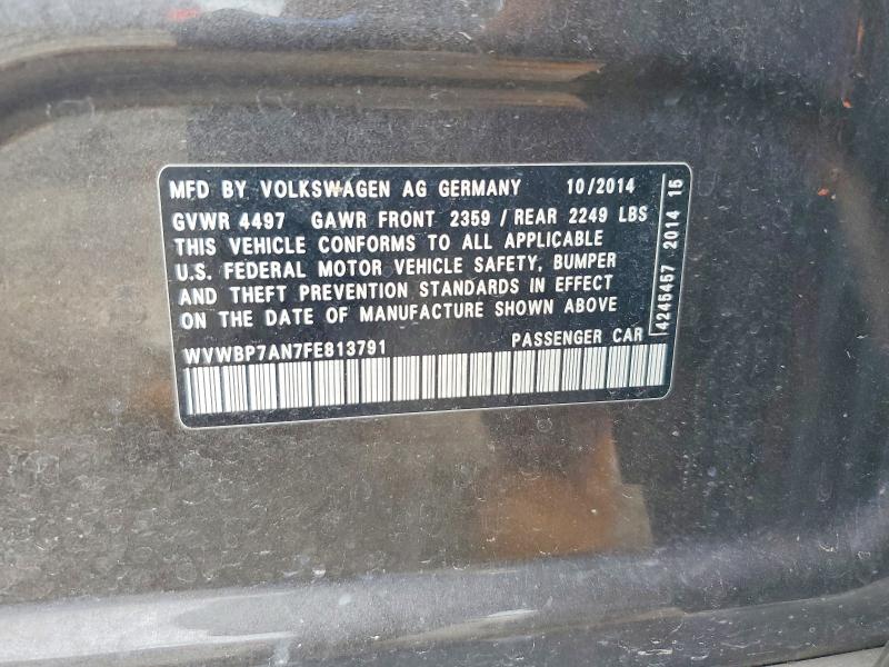 61036716 :رقم المزاد ، WVWBP7AN7FE813791 vin ، 2015 Volkswagen Cc مزاد بيع