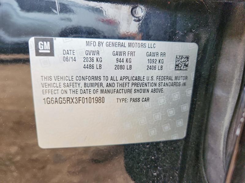 2015 Cadillac Ats მანქანა იყიდება აუქციონზე, vin: 1G6AG5RX3F0101980, აუქციონის ნომერი: 61194466