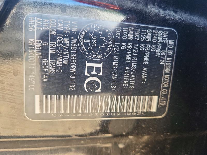 Продажа на аукционе авто 2024 Nissan Rogue, vin: JN8BT3BB0RW181132, номер лота: 61069416