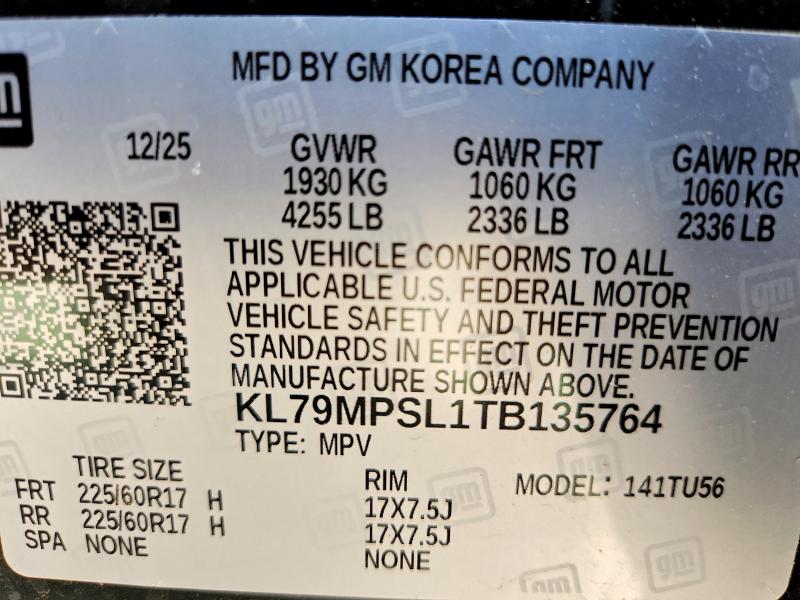 61525106 :رقم المزاد ، KL79MPSL1TB135764 vin ، 2026 Chevrolet Trailblazer مزاد بيع