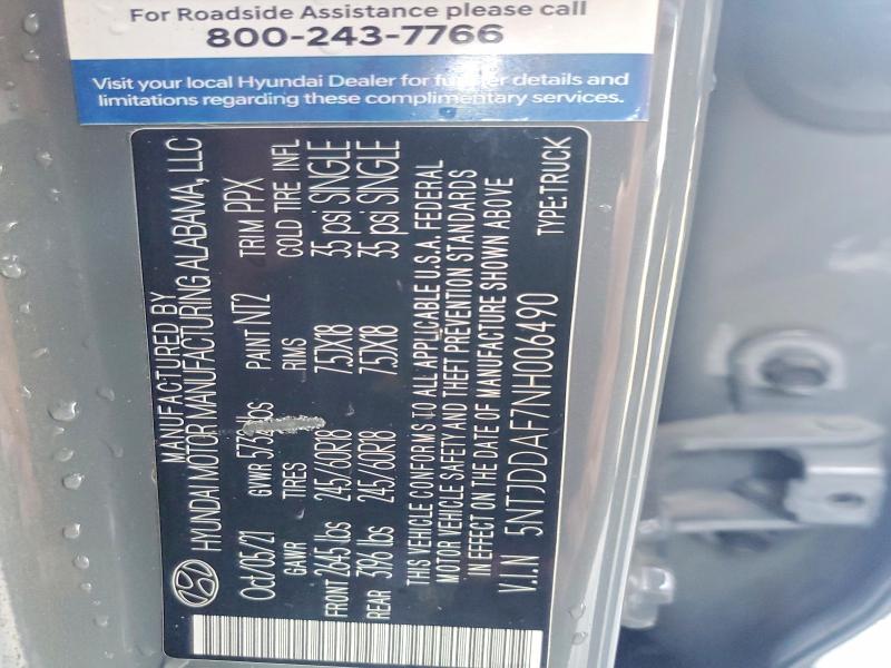 Продаж на аукціоні авто 2022 Hyundai Santa Cruz, vin: 5NTJDDAF7NH006490, номер лоту: 60485906