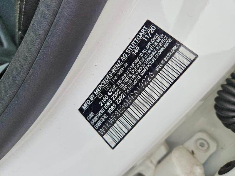 Aukcja sprzedaży 2021 Mercedes-benz C, vin: W1KWF8EB6MR619226, numer aukcji: 61057706