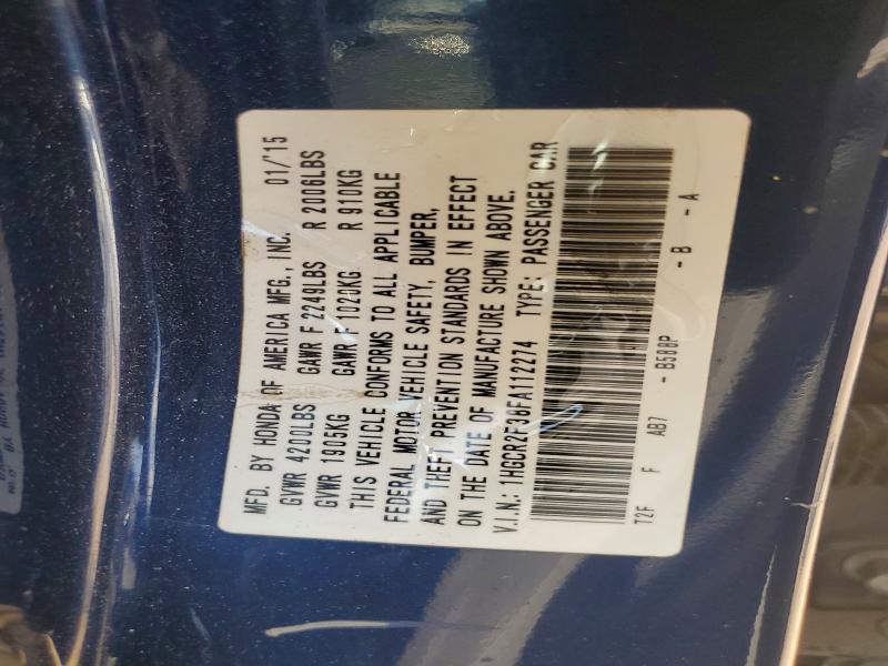 Aukcja sprzedaży 2015 Honda Accord, vin: 1HGCR2F38FA112274, numer aukcji: 59901256