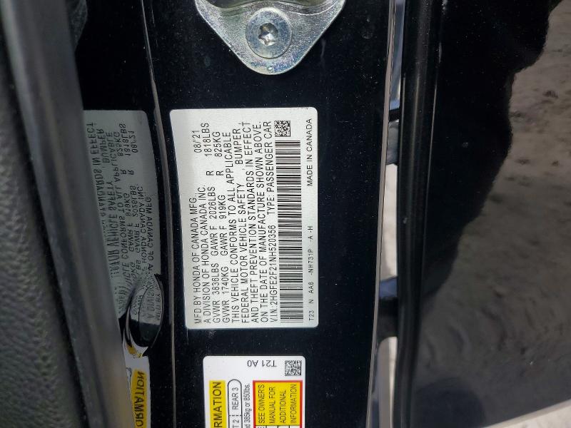 Продаж на аукціоні авто 2022 Honda Civic, vin: 2HGFE2F21NH520356, номер лоту: 60688326