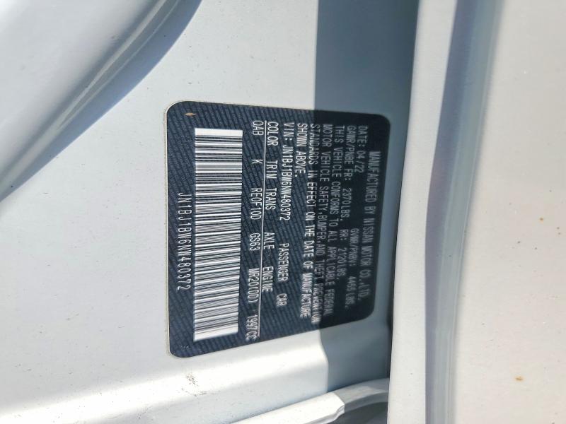 2022 Nissan Rogue Sport მანქანა იყიდება აუქციონზე, vin: JN1BJ1BW6NW480372, აუქციონის ნომერი: 59812036