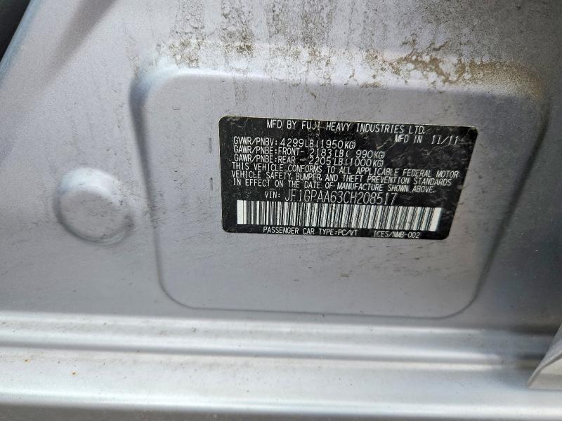 Продаж на аукціоні авто 2012 Subaru Impreza, vin: JF1GPAA63CH208517, номер лоту: 63174576