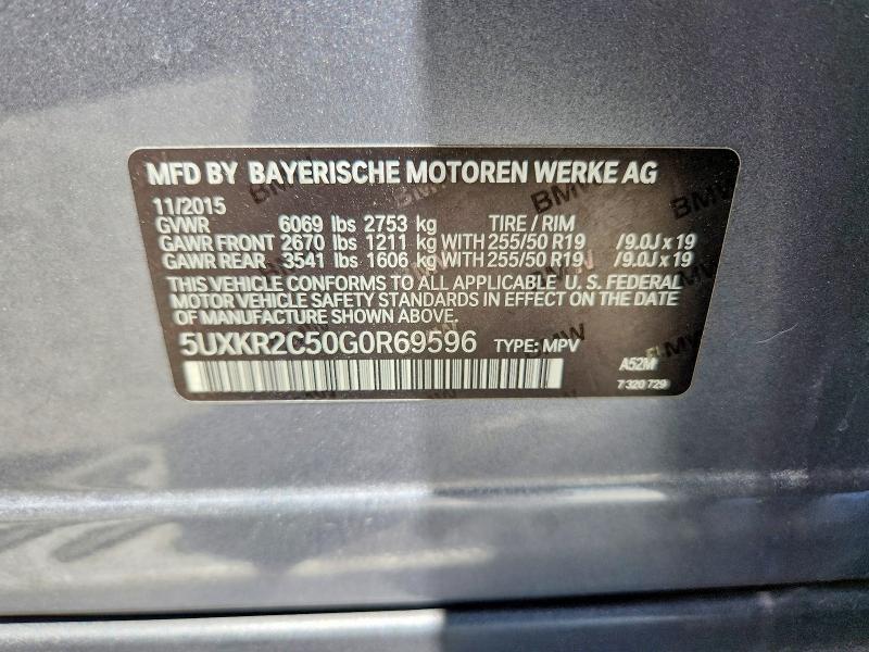 Aukcja sprzedaży 2016 Bmw X5, vin: 5UXKR2C50G0R69596, numer aukcji: 63590516
