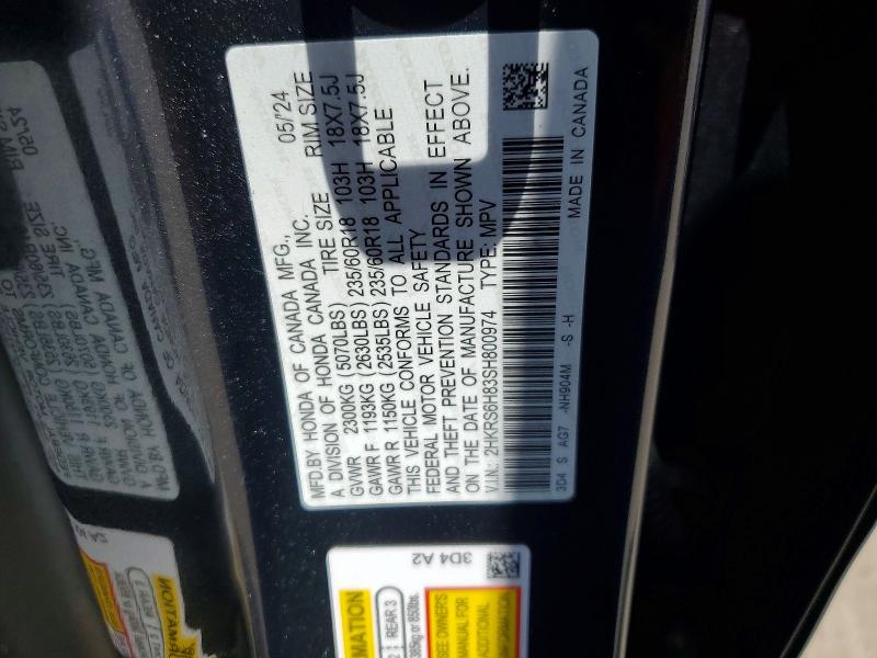Aukcja sprzedaży 2025 Honda Cr-v, vin: 2HKRS6H83SH800974, numer aukcji: 59624526