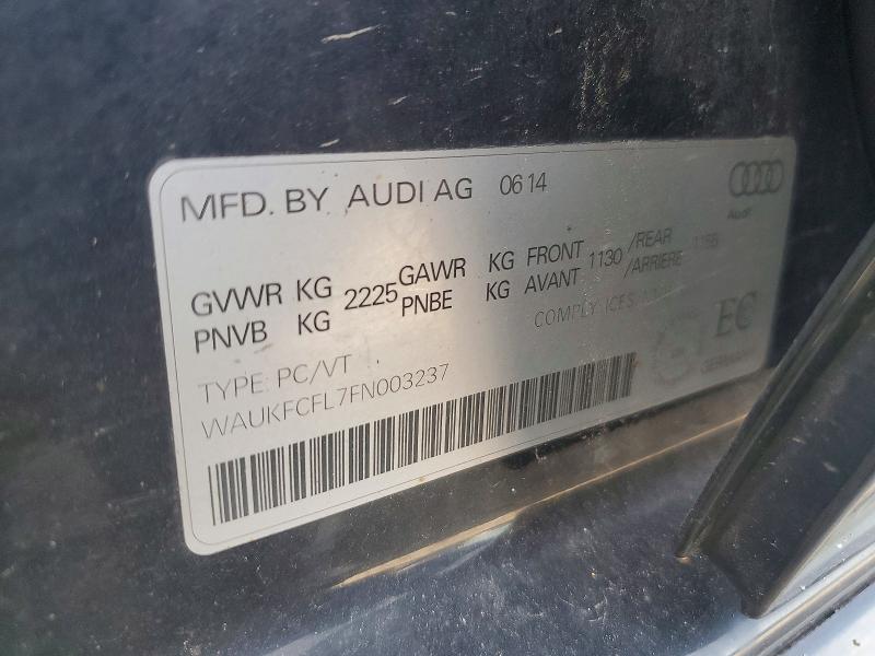 61588536 :رقم المزاد ، WAUKFCFL7FN003237 vin ، 2015 Audi A4 مزاد بيع