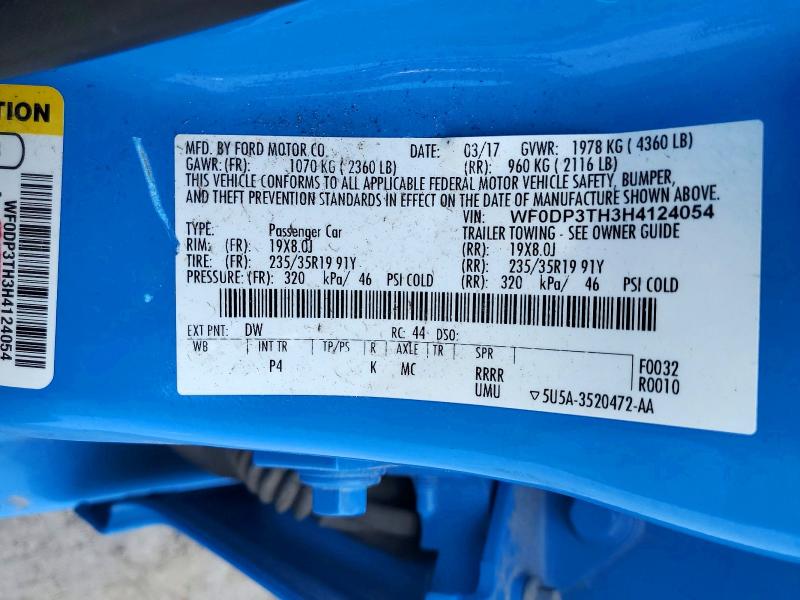 Продажа на аукционе авто 2017 Ford Focus, vin: WF0DP3TH3H4124054, номер лота: 60291686