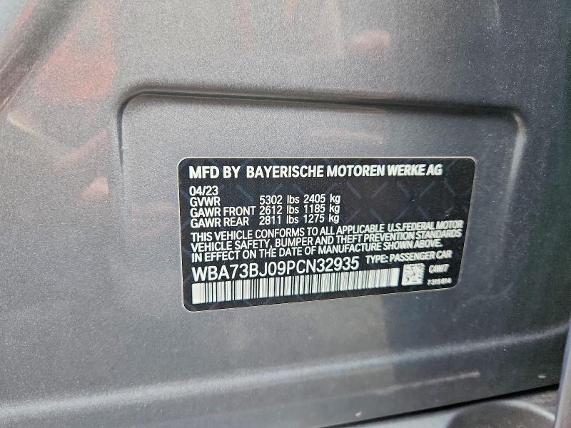 62268676 :رقم المزاد ، WBA73BJ09PCN32935 vin ، 2023 Bmw 540 مزاد بيع