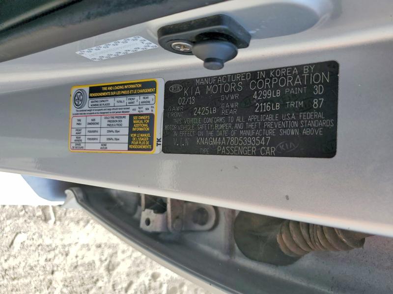 Продаж на аукціоні авто 2013 Kia Optima, vin: KNAGM4A78D5393547, номер лоту: 61684046
