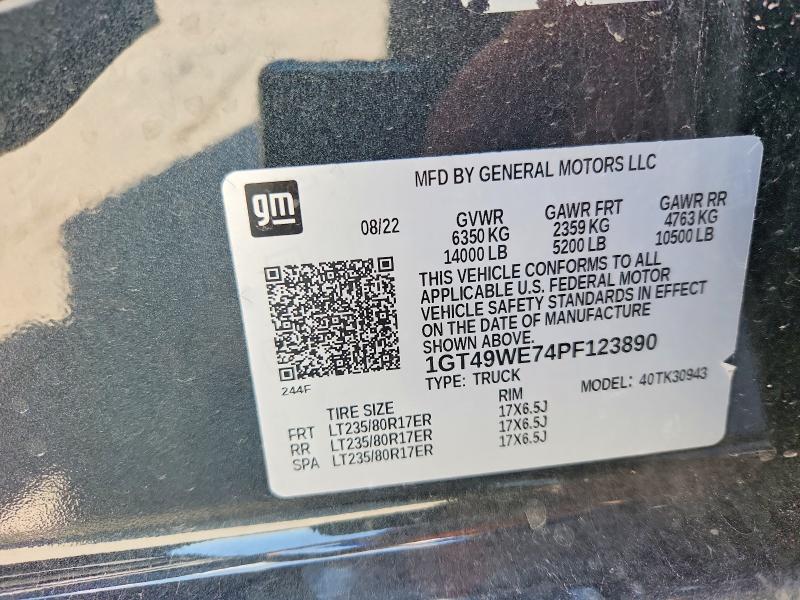 62009556 :رقم المزاد ، 1GT49WE74PF123890 vin ، 2023 Gmc Sierra مزاد بيع