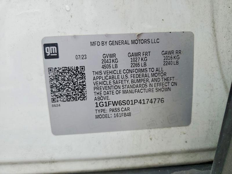 Aukcja sprzedaży 2023 Chevrolet Bolt Ev, vin: 1G1FW6S01P4174776, numer aukcji: 60744286