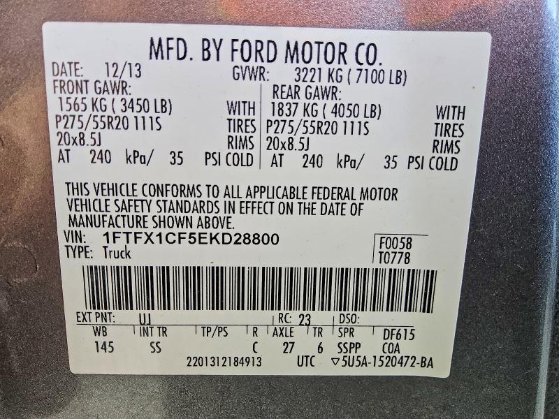 Aukcja sprzedaży 2014 Ford F150, vin: 1FTFX1CF5EKD28800, numer aukcji: 59346586