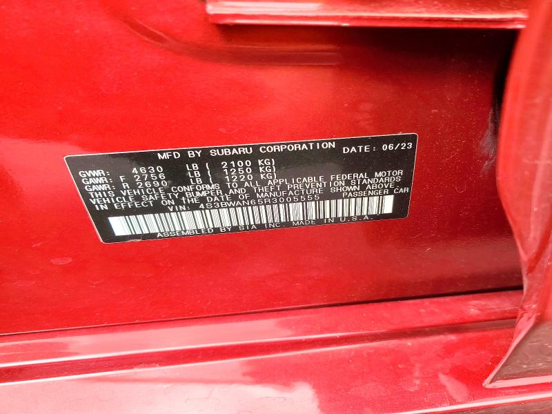 Продажа на аукционе авто 2024 Subaru Legacy, vin: 4S3BWAN65R3005555, номер лота: 61765586