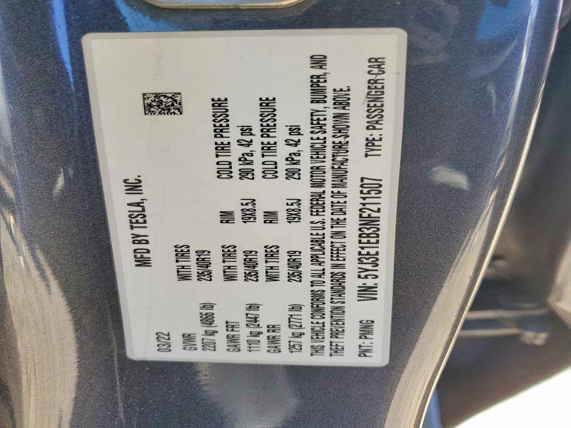 Aukcja sprzedaży 2022 Tesla Model 3, vin: 5YJ3E1EB3NF211507, numer aukcji: 62885666