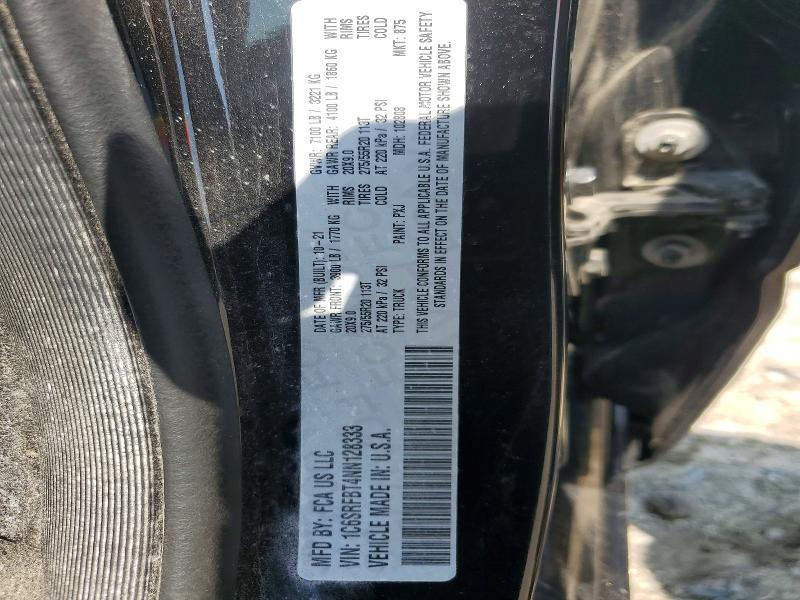 61938556 :رقم المزاد ، 1C6SRFBT4NN128333 vin ، 2022 Ram 1500 مزاد بيع