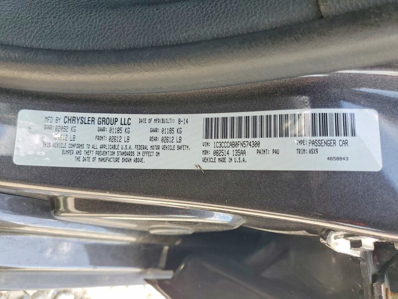 2015 Chrysler 200 მანქანა იყიდება აუქციონზე, vin: 1C3CCCAB0FN574300, აუქციონის ნომერი: 62342456
