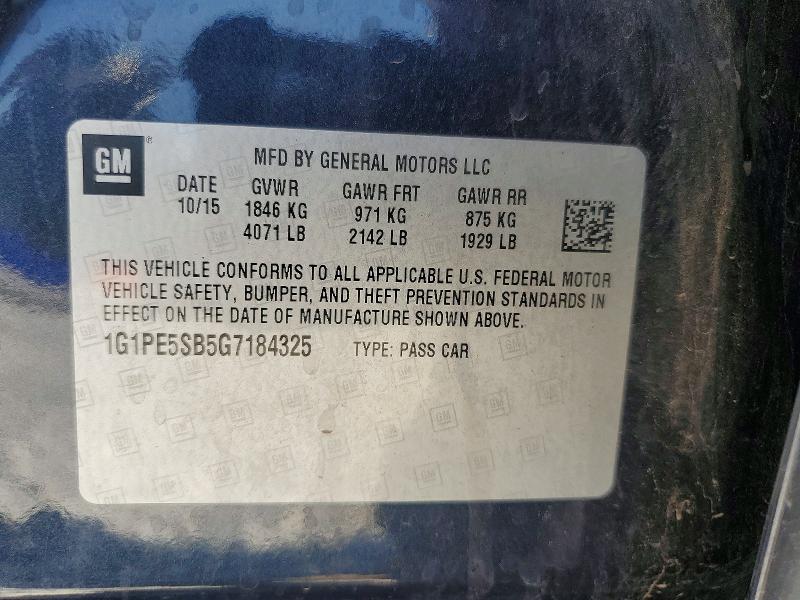 Продажа на аукционе авто 2016 Chevrolet Cruze Limited, vin: 1G1PE5SB5G7184325, номер лота: 61635776