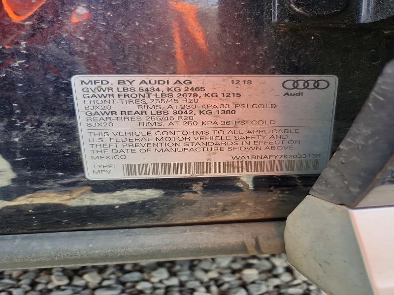 Auction sale of the 2019 Audi Q5, vin: WA1BNAFY7K2033138, lot number: 59395706