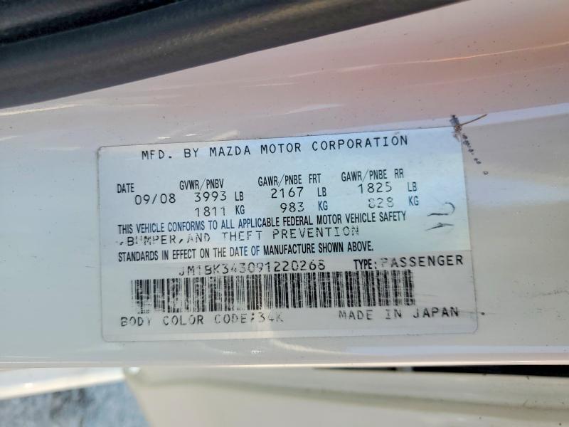 Продаж на аукціоні авто 2009 Mazda 3, vin: JM1BK343091220268, номер лоту: 60599516